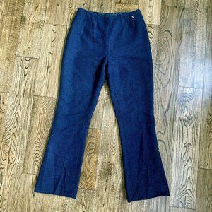 Vintage Chanel 2000 Navy Blue Boucle Wool Wide Leg Pants A00 36 / S / 2